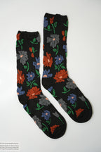 Floral Embroidered Crew Socks