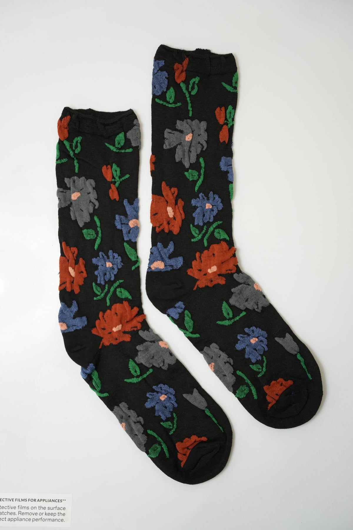 Floral Embroidered Crew Socks