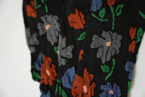 Floral Embroidered Crew Socks