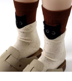 Peek-a-Boo Black Cat Crew Socks