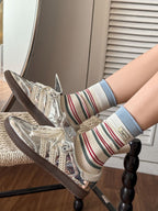 Happiness Stripe Crew Socks — 2 Colourways