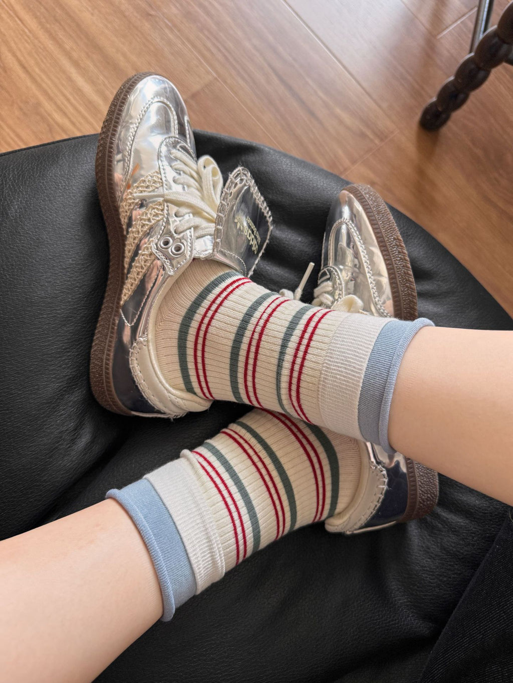 Happiness Stripe Crew Socks — 2 Colourways
