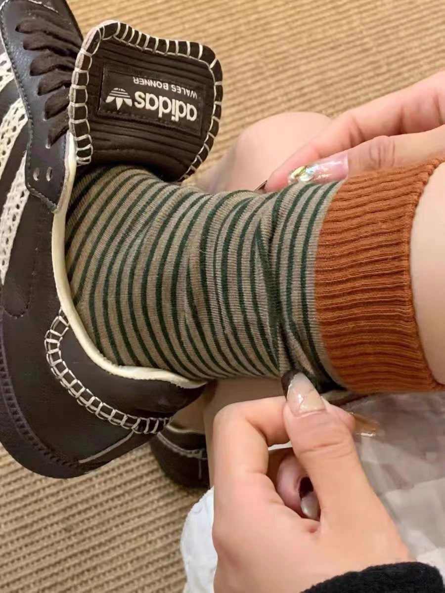 Terracotta Stripe Crew Socks